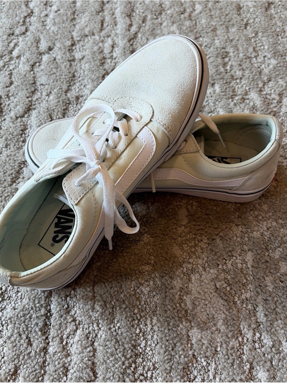 VANS Old Skool Low Top Lace Up Sneakers Light Green/ White Suede Women’s 9 Shoes - Picture 7 of 14